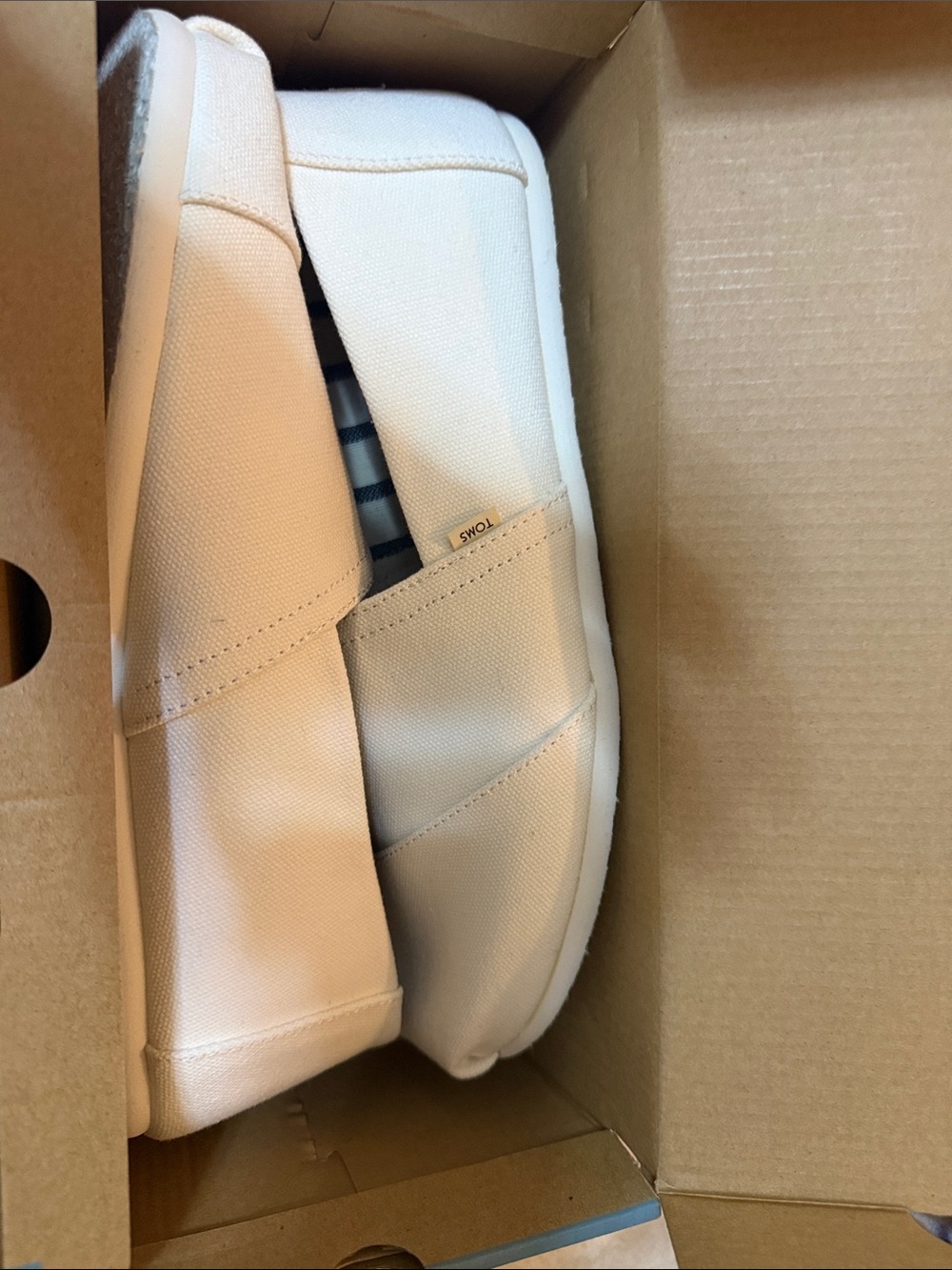 TOMS Slip-On Canvas Shoes White. US mens 12